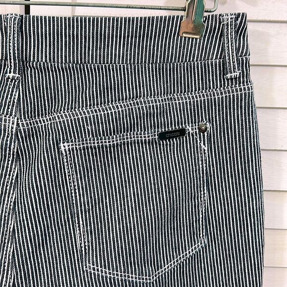 Chico's Jeans Size 1 (8) Boyfriend Railroad Striped - Picture 10 of 16